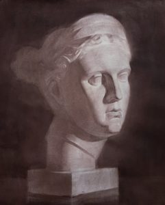 Академический рисунок голова Дианы